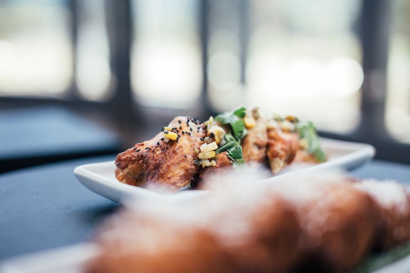 East coast wings plated and ready to serve at Round table pizza